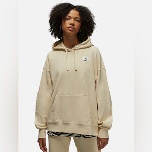 Jordan Flight Fleece Pullover Women's Hoodie  Beige DQ4603-234 Size XS​